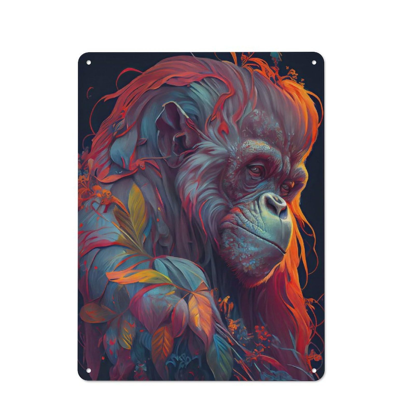 The Wise Orang Utan Tin Sign 40x30cm for Hallway Wall, Vintage Wall Decor, for Kitchen, Dining Room And Home Bar Wall Decor