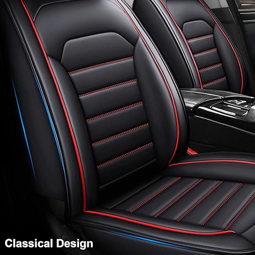 Miniatura 4 de Juego completo de fundas de asiento automotriz de ajuste universal para la mayoría de sedán, SUV, camión, funda de asiento rojo para asiento