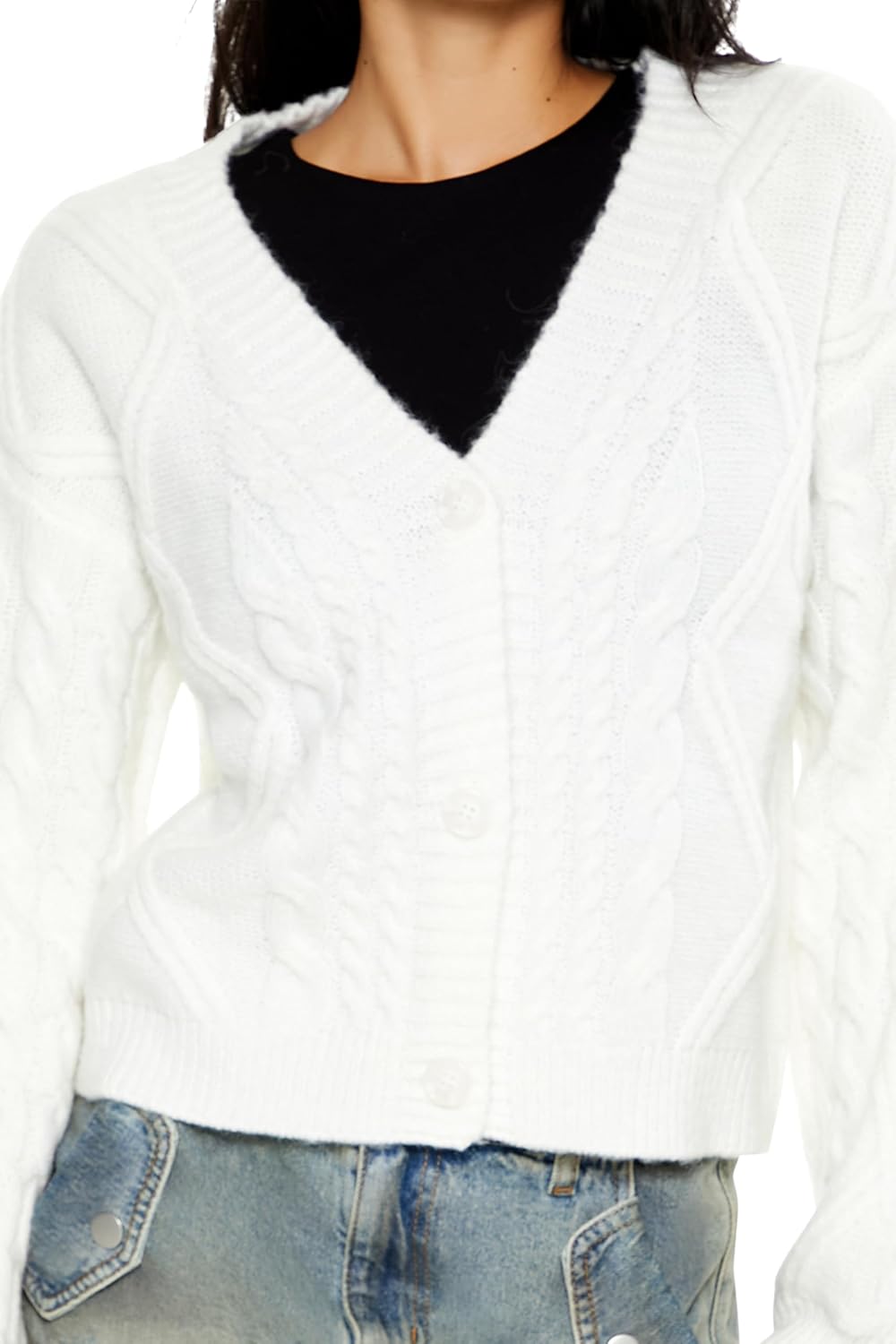 Forever 21 Womens Cable Knit Cardigan Sweater - Image 3
