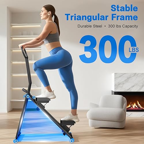 Miniatura 6 de HXD-ERGO - Escaladora para gimnasio en casa, máquina de cardio vertical plegable, escaladora para entrenamiento de cuerpo completo con manillar