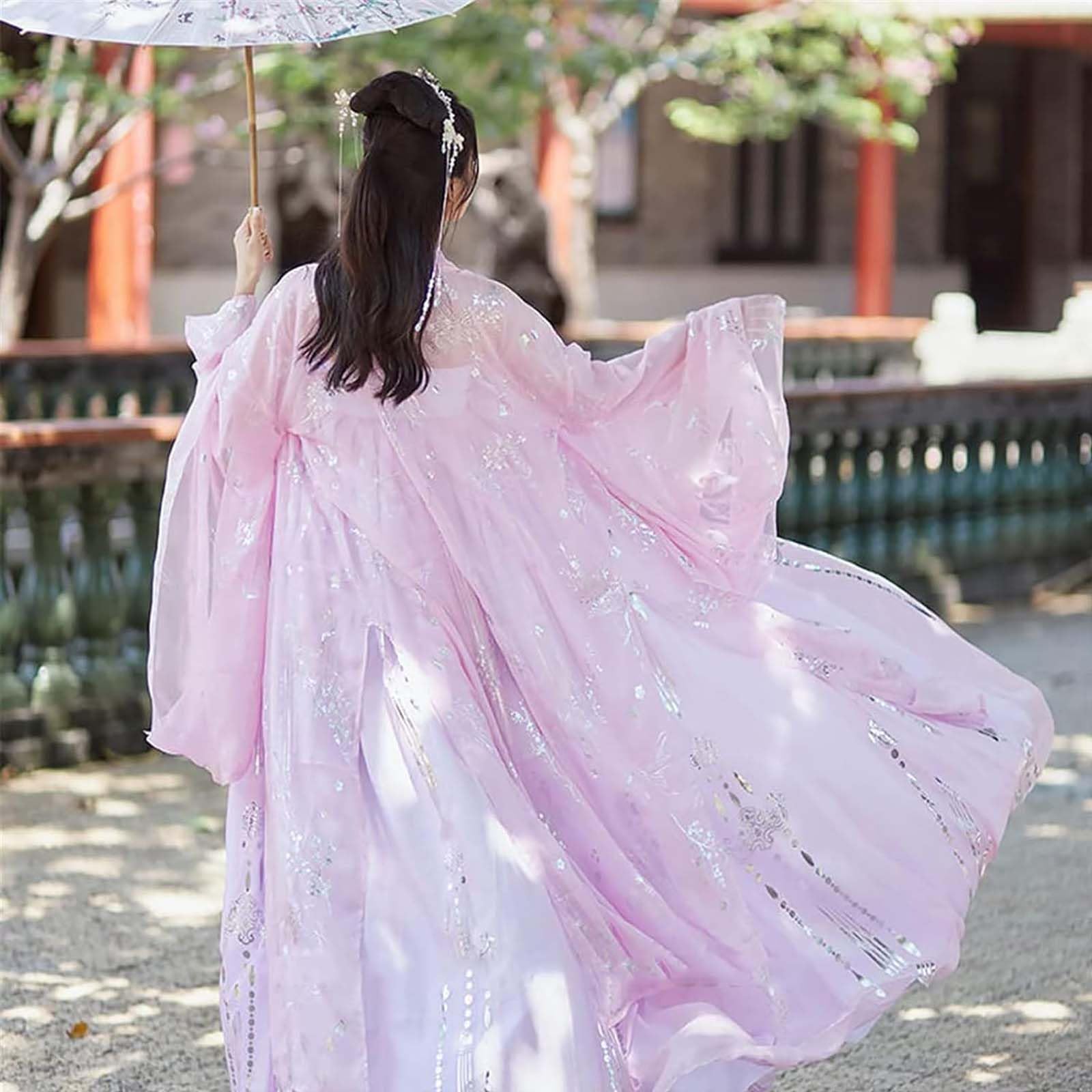 Antyczne sukienki Hanfu (S-3XL), damski kostium Tang (rozmiar plus), top + spódnica + bluzka z rękawami, cosplay/na co dzień