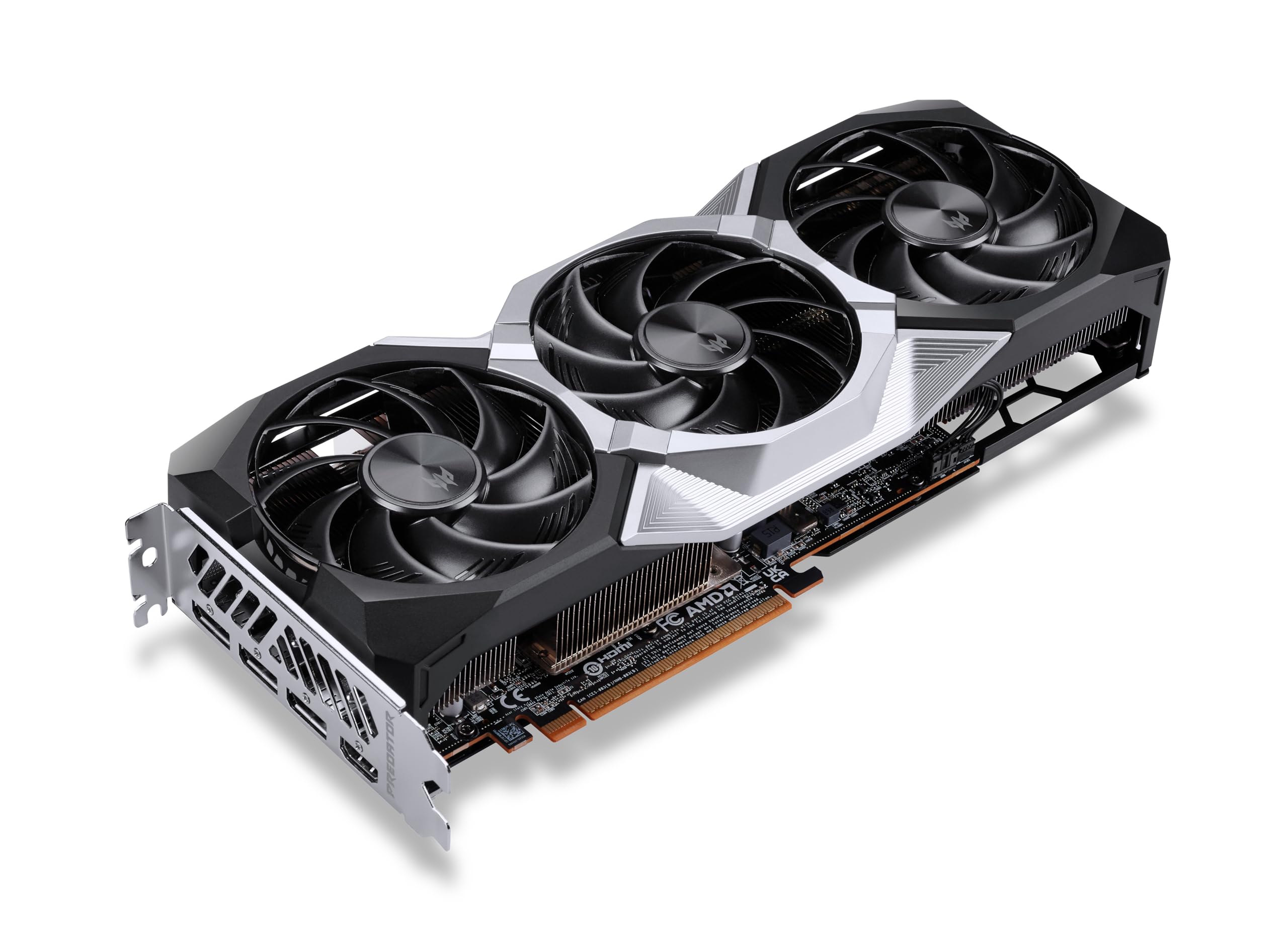 Acer Predator BiFrost Radeon RX 9070 OC - AMD Grafikkarte (16 GDDR6, 256 Bit, PCIe 5.0 x16, 1x HDMI 2.1a 3X DP 2.1) 3X FrostBlade 4.0, 2x8 pin, Slot Space: 2.6