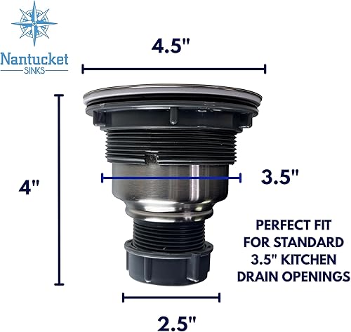 Miniatura 2 de Nantucket Sinks NS35CD - Drenaje de colador de lujo de 3.5 pulgadas, acero inoxidable
