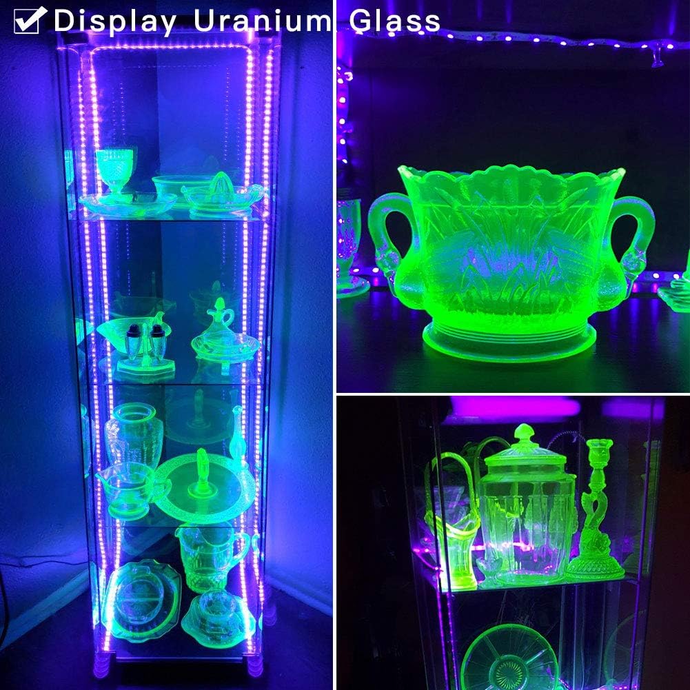 Deep Dream 16.4Ft/5M Waterproof UV Black Light, SMD 2835 300 LEDs, 395nm-400nm Blacklight Fixtures LED Strip with 12V Power Supply, IP65 for Bedroom DJ Glow Party Halloween Resin Curing