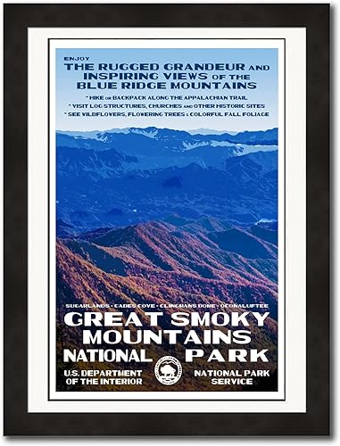 National Park Posters Parque Nacional Great Smoky Mountains, añade un toque retro a tu hogar  Diseño original de decoración de parque nacional