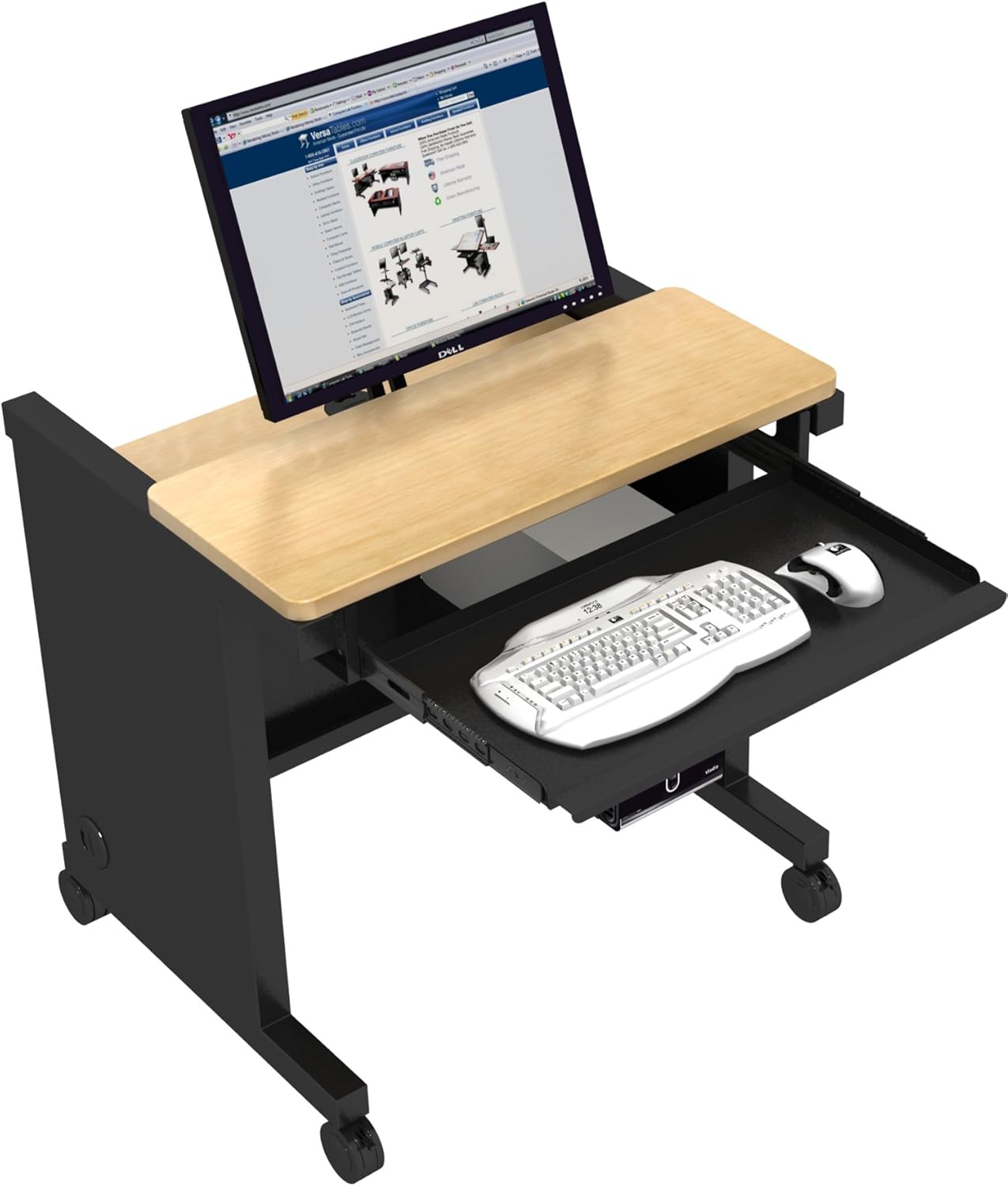Amazon.com: Split Level Desk 30"x26" - Black Frame, Maple Surface ...