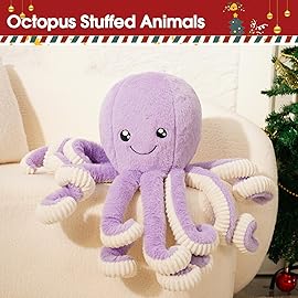 DENTRUN Octopus Stuffed Animals, Giant Octopus Plush Doll Play Toys for Kids Girls Boys Adults Birthday Xmas Halloween Present Stuffed Sea Animals Plushie, 7/16/24/32 Inches, 5 Colors