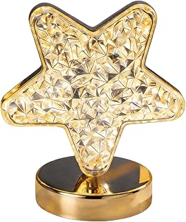 3-Color Led Crystal-Like Atmosphere Lamp, Star-Shaped Night Light, 3 Colors Artificial Crystal Table Lamp, USB Charging Touch Sensor Ambient-Lighting for Living Room Party