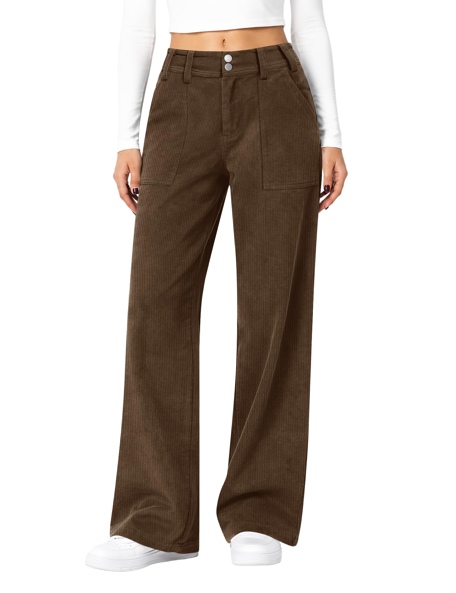 Chocolate wide-leg corduroy pants