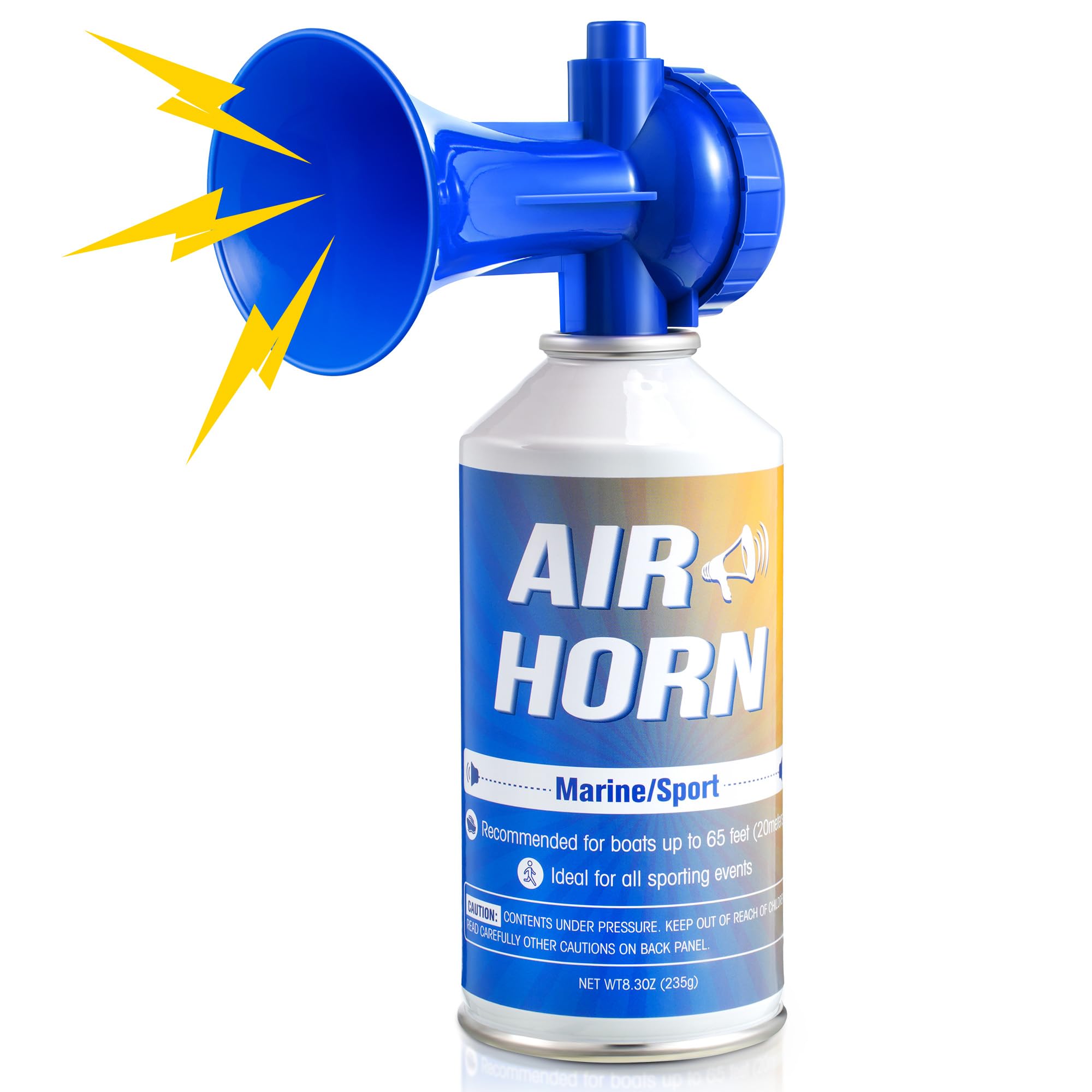 Enhon Large Air Horn 8.3 oz, Handheld Loud Air Horn Can for Safety, Marine Fog Horn Blow Horns Boat Accessories, Emergency Use for Sporting Events, Camping, Animals Alarm, Blue