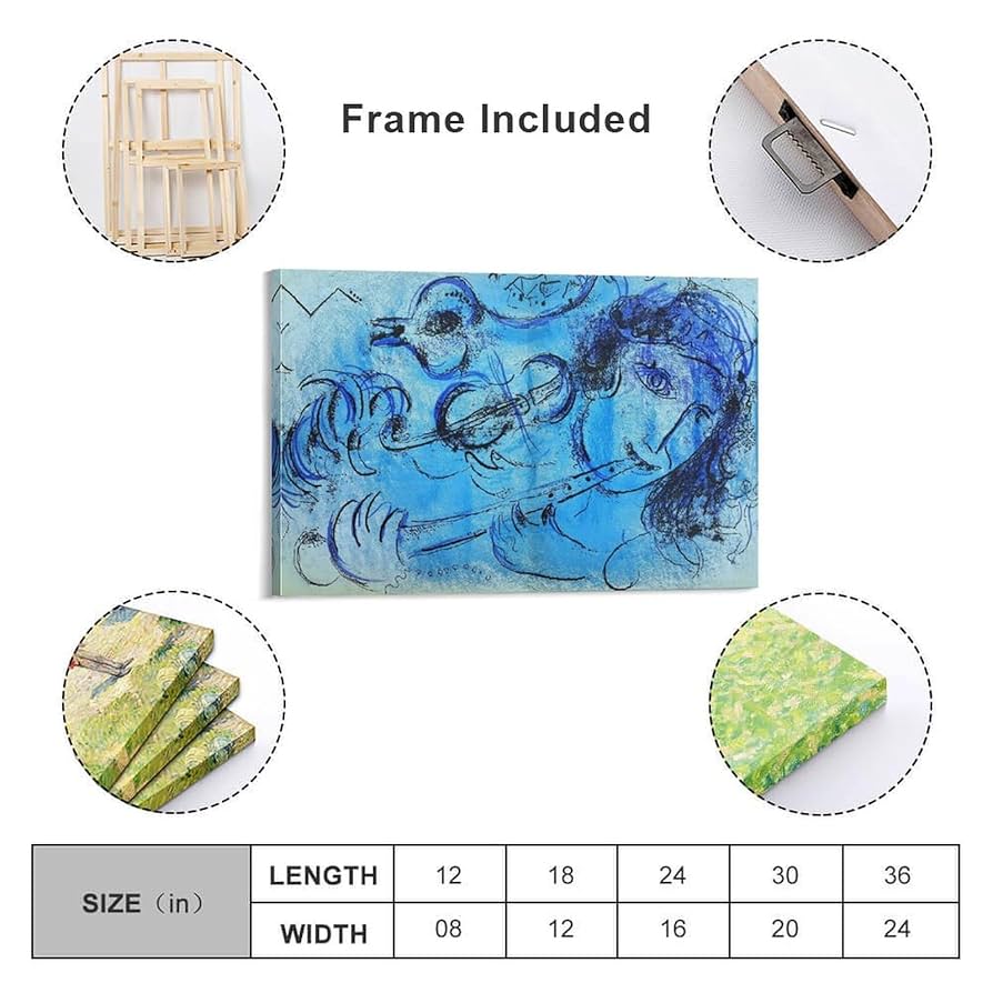 Amazon.co.jp: マルク・シャガール（フルートを吹く人）ポスター