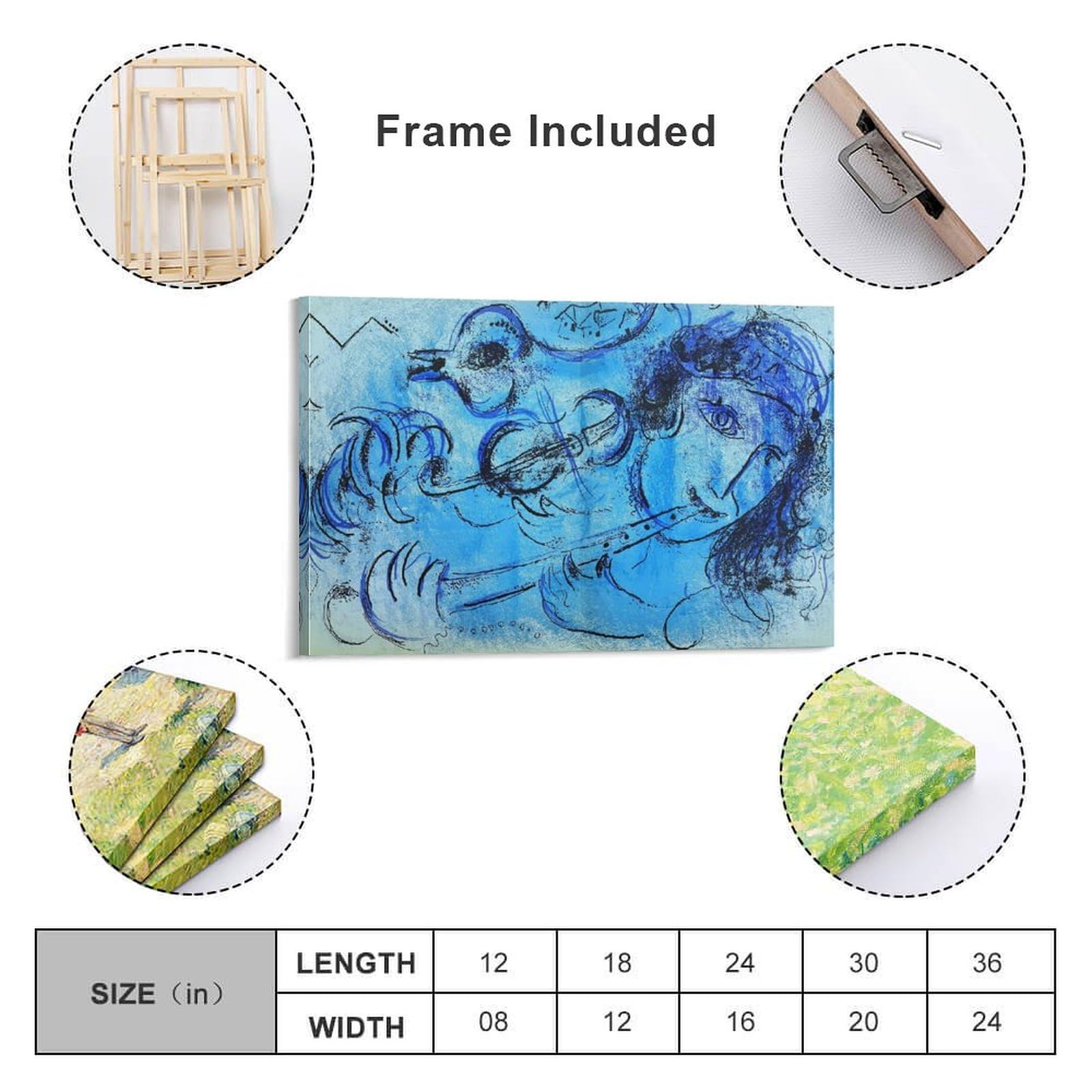 Amazon.co.jp: マルク・シャガール（フルートを吹く人）ポスター