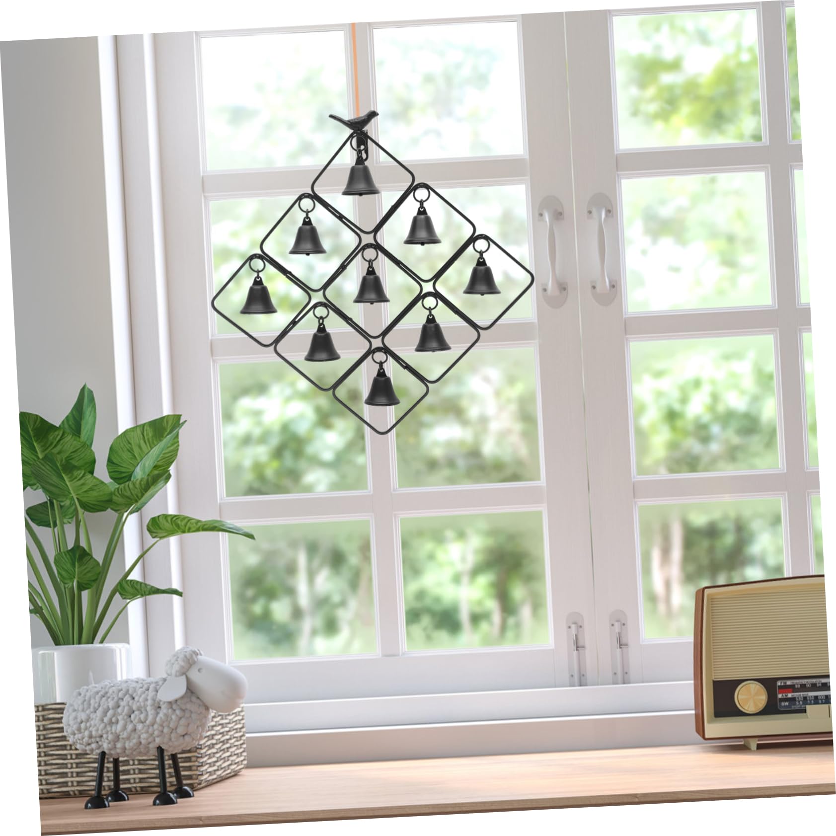 Abaodam Gartenglocke Aus Eisen Windspiel Für Außenbereich Metall-Windspiel Mit Anhänger Garten-Dekoration Innenhof-Accessoire Flexibel Einsetzbar Klarer Klang Im Wind
