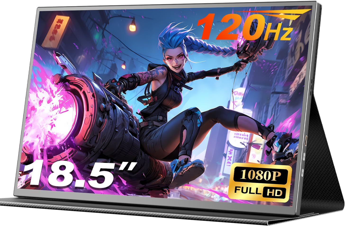 15.6" Portable Monitor,FHD IPS 1080P Laptop Monitor USB C HDMI Gaming Ultra-Slim Screen w/Invisible Stand & Speaker,Plug&Play,External Monitors for Laptop PC Mac Xbox PS5/PS4 Switch