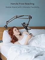 Vista 2 de ByteWave Soporte para Kindle con volteador de páginas remoto para leer en la cama, [manos libres, flexible ajustable] Soporte de brazo perezoso