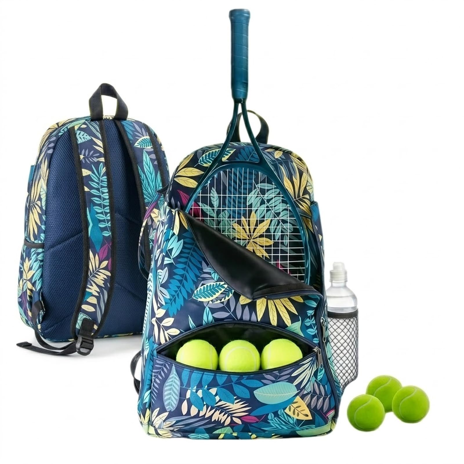 JFHSUS Kompakter & Leichter Tennisrucksack Mit Schuhfach, Wasserdichte Tennistasche Damen Herren Kinder, Padel & Sport Rucksack, Tennisschläger Tasche Für Badminton, Pickleball & Outdoor-Sport