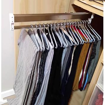 Drawer Hanger Rail for Wardrobe or Cloak - Elastic Pants Hanger Clothes Storage Closet Slide Hanger Slide Coat Hanger - 30-80cm Closet Clothes Hanger Rail, Drawer Closet Rod, Wardrobe Clothes Rail