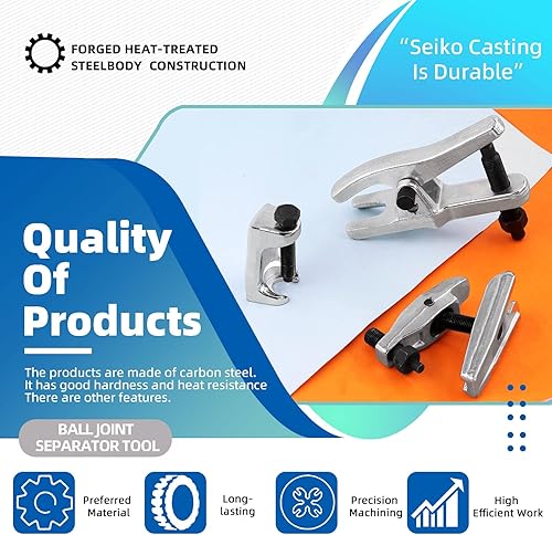 Miniatura 3 de Glarks Juego de 3 separadores universales de rótula, 2 herramientas de extracción de rótula de alta resistencia y 1 extractor de extremo de barra de