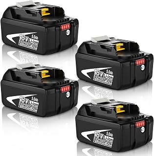 4 Packs 18V 5000mAh Replacement Battery for Makita Battery 18V for Makita Battery for Makit-a Battery 18V 5ah BL1850B BL1850 BL1860B BL1860 with LED Indicator