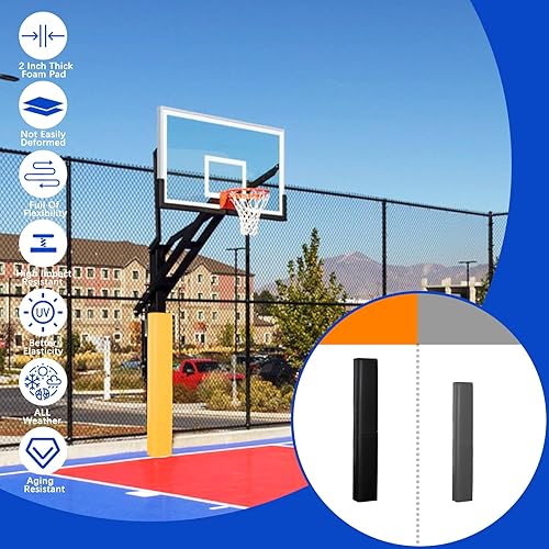 Miniatura 5 de VANCL Basketball Pole Padding Outdoor Square Pole Pad Wrap Around Square Pole Padding Waterproof Durable Basketball Pole Pads for Protection(Fit