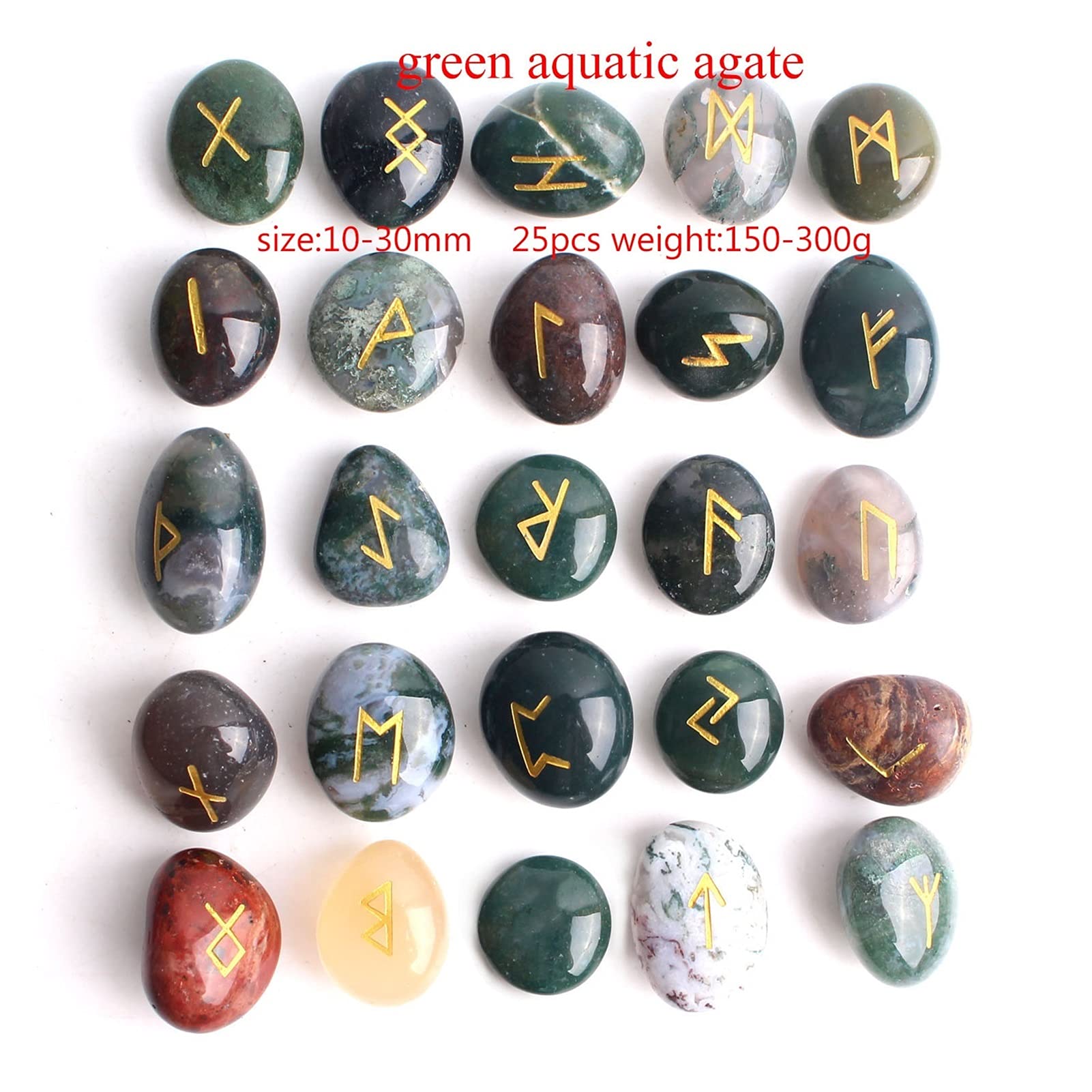 天然石【Crystal Channeling】 霊視✝占術 Amazon.co.jp: 25 個天然水生瑪瑙クリスタルルーン不規則な