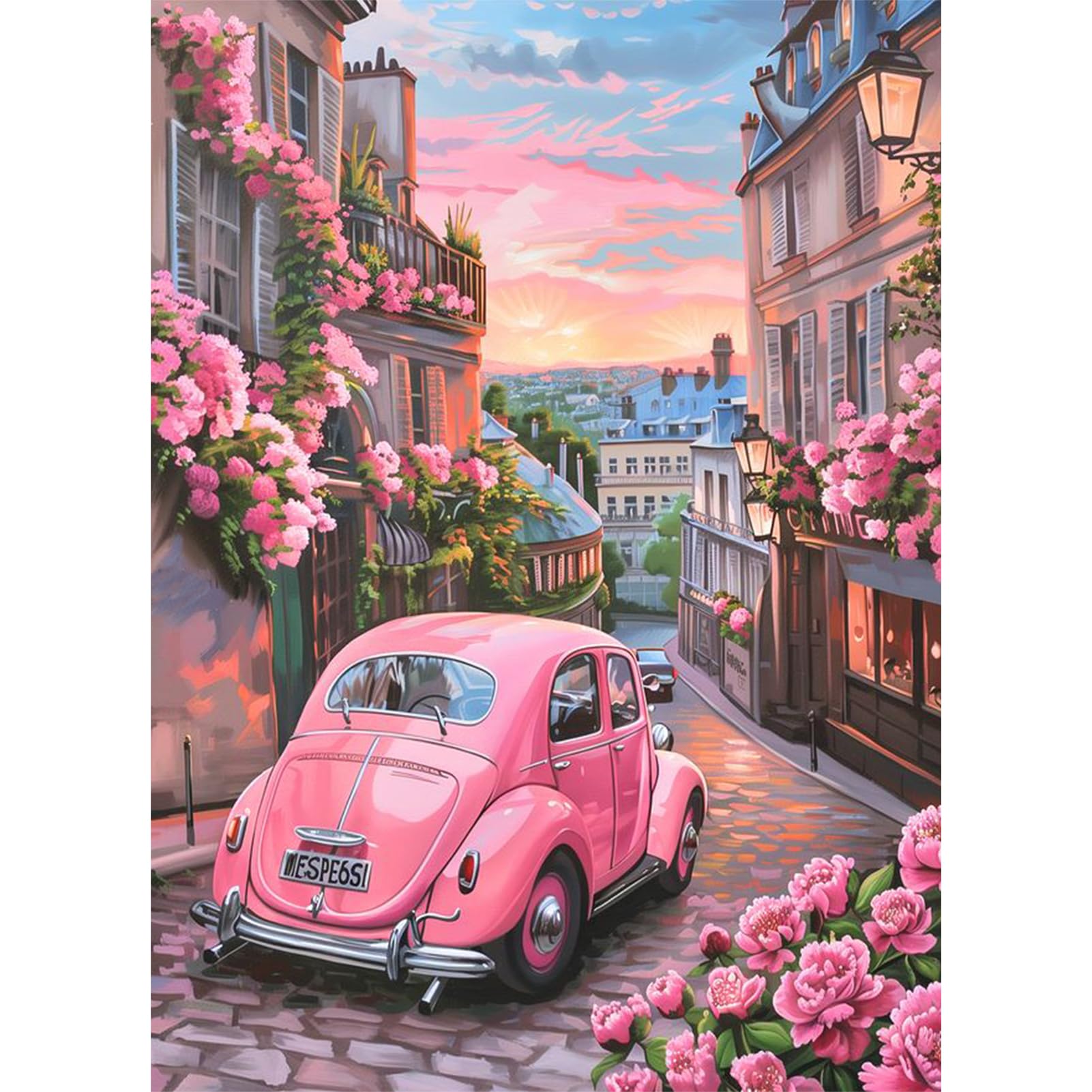 Jatok Cyan Diamond Art Kits Adults, Car Diamond Painting Kits For Adults Beginners, Diy Full Drill Gem Art Kits Crafts Relax Home Wall Decor Gifts, 12X16in/30X40cm