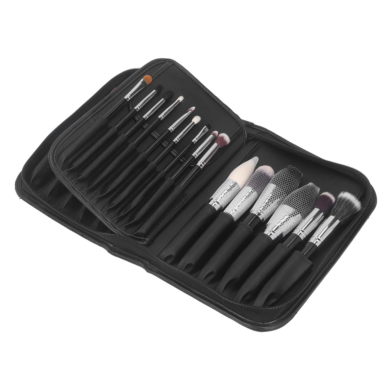 FILFEEL Set di Pennelli per Trucco in Pelo di Capra 29 Pezzi con Manico in Legno e Puntali in Alluminio, Pennelli Cosmetici Professionali in Custodia con Cerniera per il Viaggio