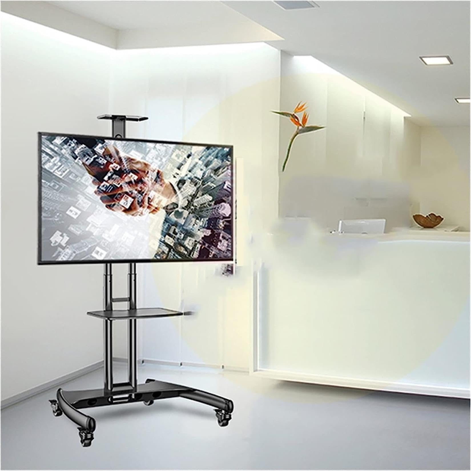 Supporto TV da Pavimento, Supporti per TV da soggiorno Supporto per TV Supporto mobile per appendere un carrello da terra per una macchina per TV da 32-65 pollici Supporto per TV ad angolo