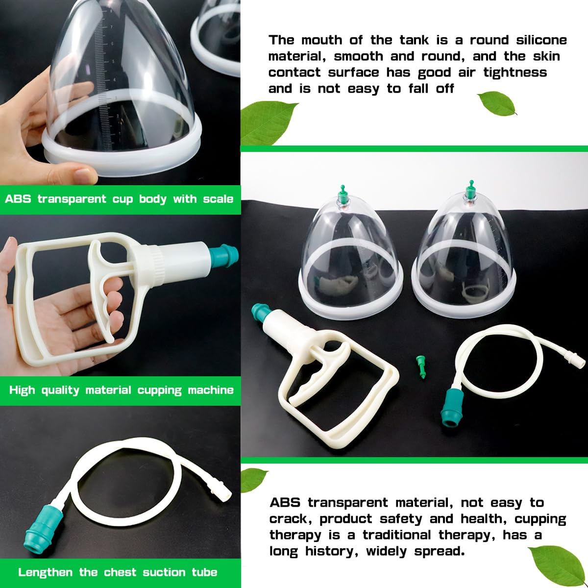Breast Enlargement Pump and Vacuum Cupping Set for Women, Silicone Breast Lift Buttock Enhancement Cupping Therapy Kit for Women Ladies Massage Therapists Cupping Machine Accessories - Image 3
