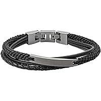 Fossil Bracciale Da Uomo Vintage Casual, Lunghezza Interna 180 mm + Prolunga 15 mm