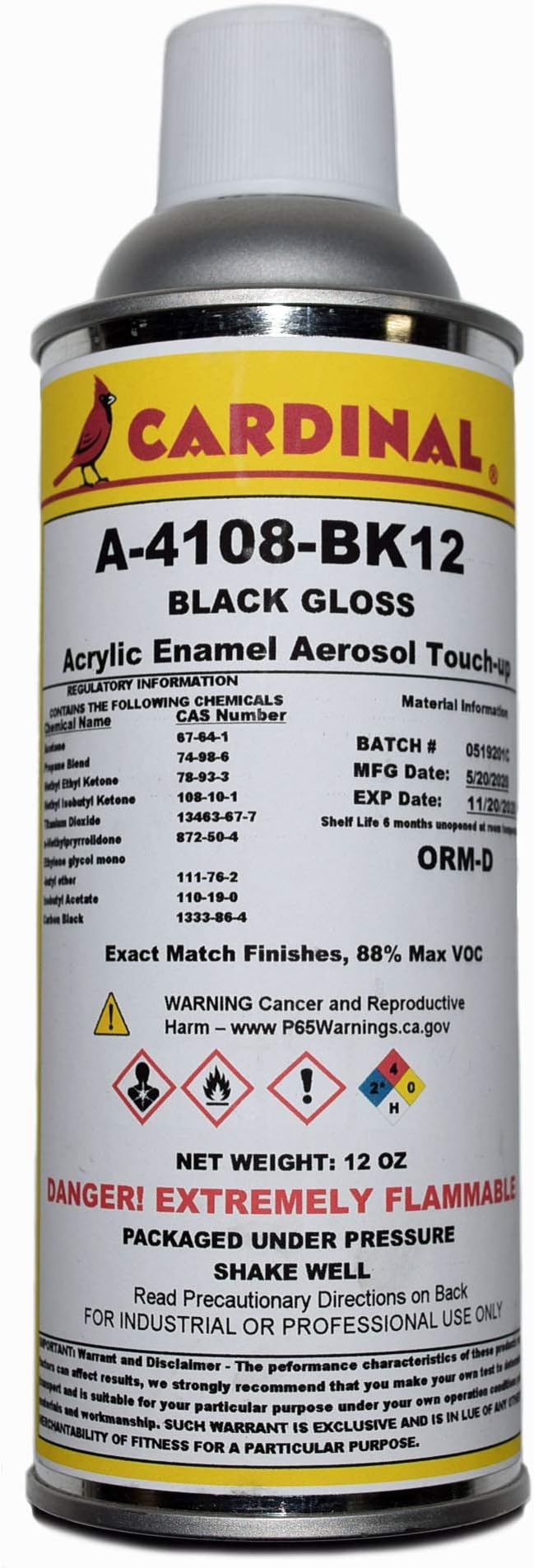 A4108 BK12 BLACK GLOSS POWDER COATING SPRAY PAINT