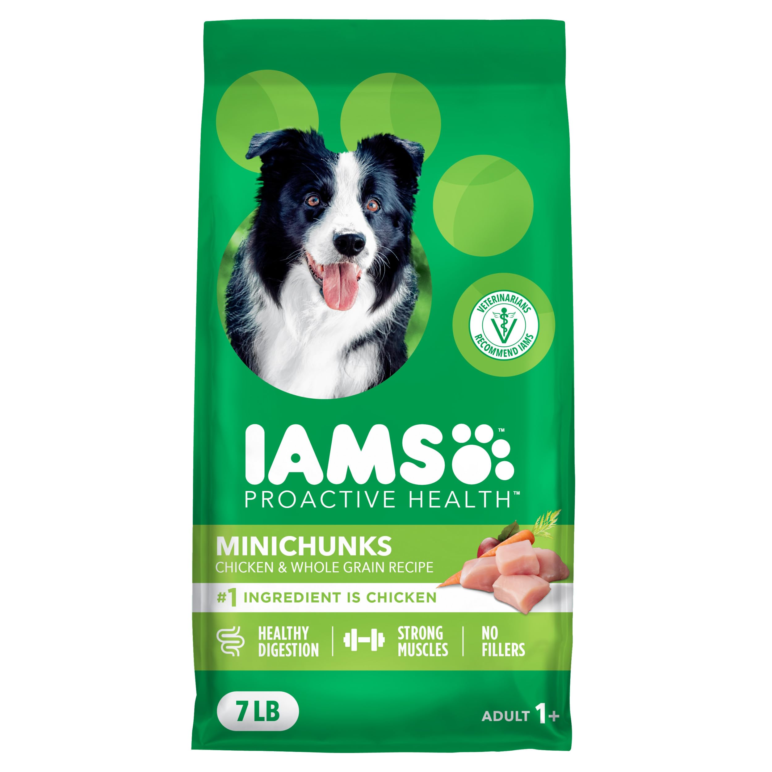 IAMS Proactive Health Adult Minichunks Dry Dog Food Chicken & Whole Grain Recipe, 5 lb. Bag