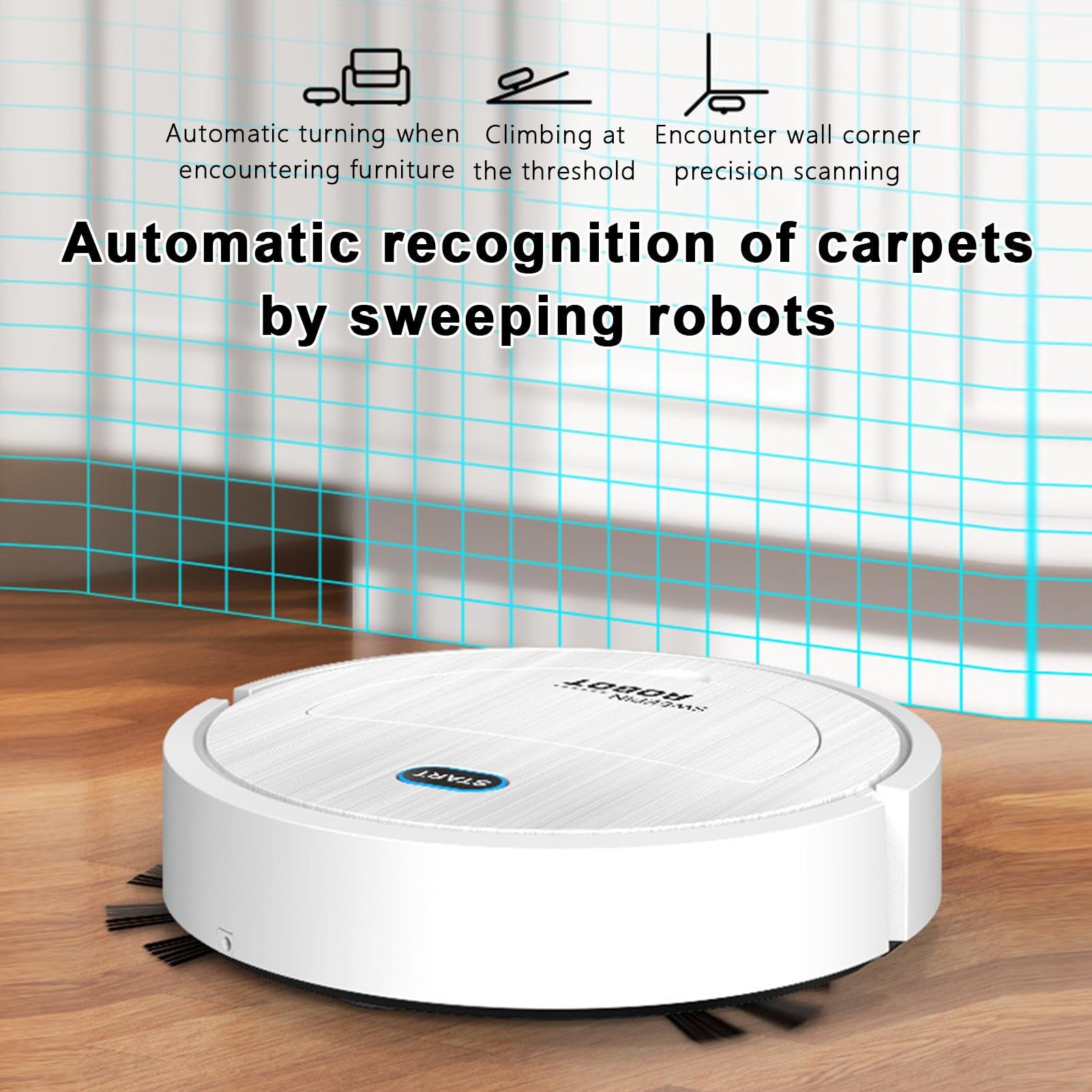 Robot aspirador con fregona - Vaciado automático | Succión, estación base pequeña | Navegación con | Ideal para suelos duros y alfombras | Aspiradora robótica con navegación Lidar | Robot para P