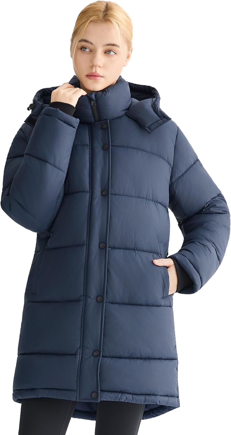 Orolay CHIIONE Winter Puffer Jacket Women's Mid-Length Relaxed Fit Warm Down Coat with Hood, Windproof Winter Parka