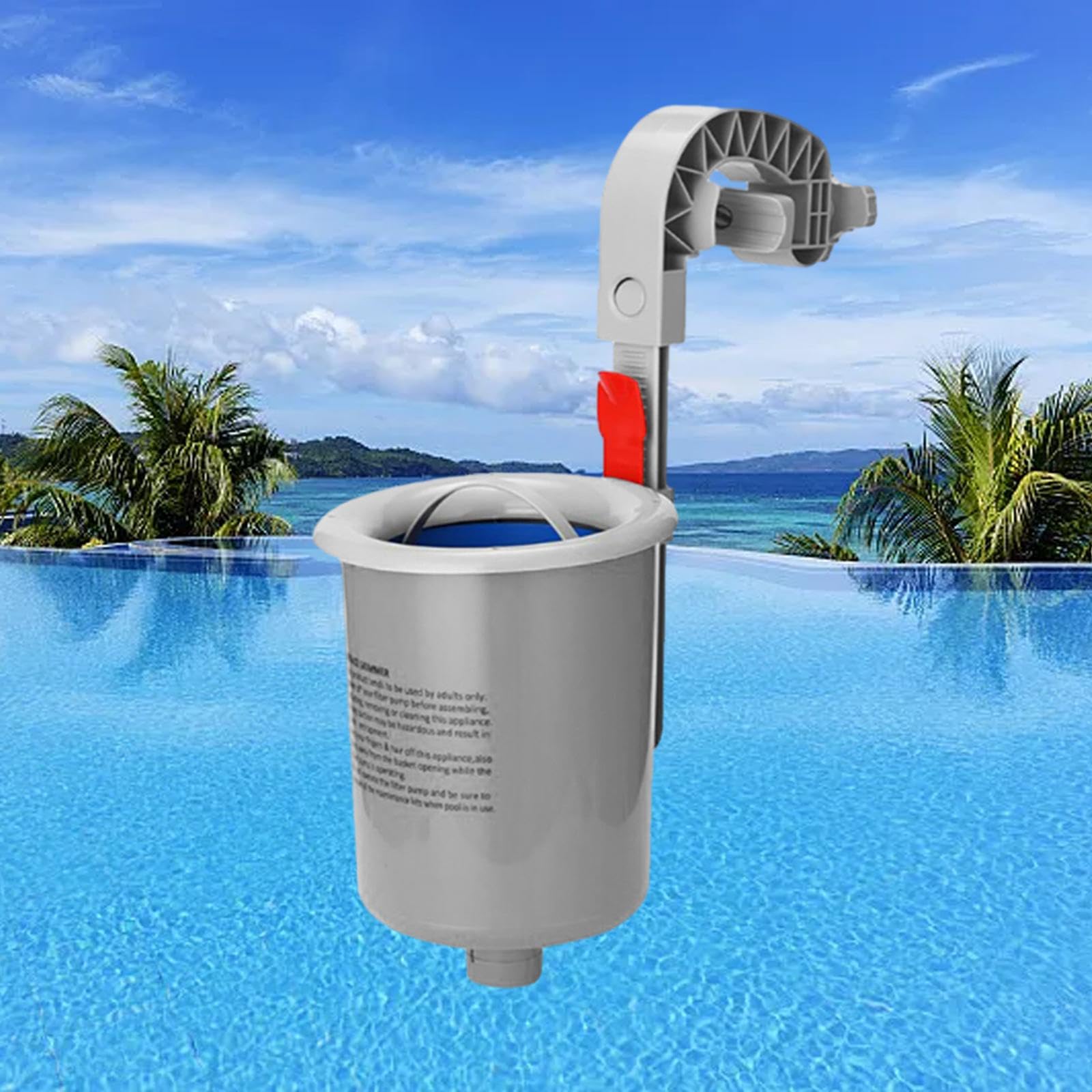 Piscine Skimmer Écumoire Surfacier Filtre Automatique Panier Flottant Dispositif Succion Mur PP pour Entretien Piscine Jardin 25cm