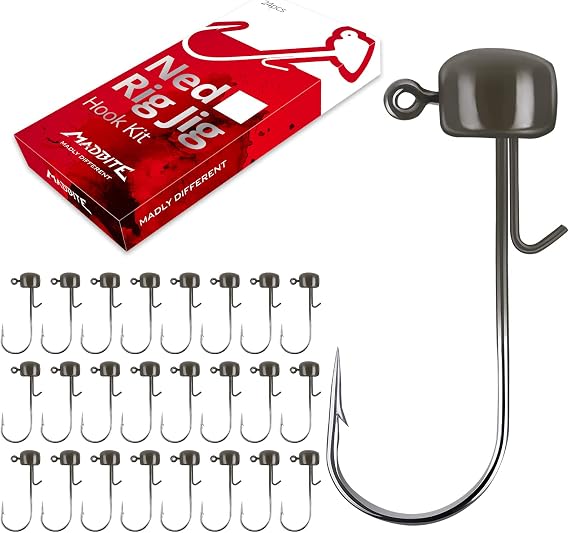 MadBite Ned Rig Jig Hook Kits and MadBite 143pcs Freshwater Fishing Lure Kit