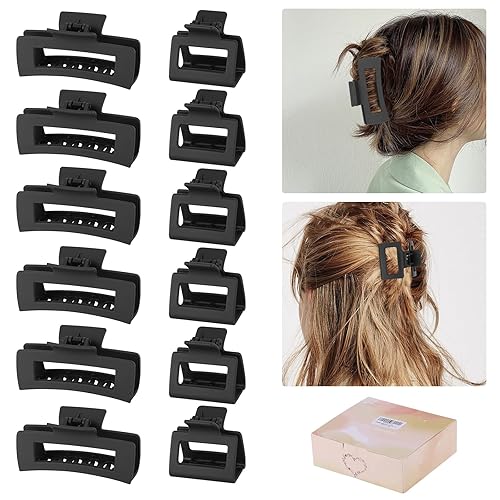12 pinzas rectangulares para el cabello, accesorios para el cabello para mujeres y niñas, incluyendo 6 pinzas grandes de 4 pulgadas para cabello