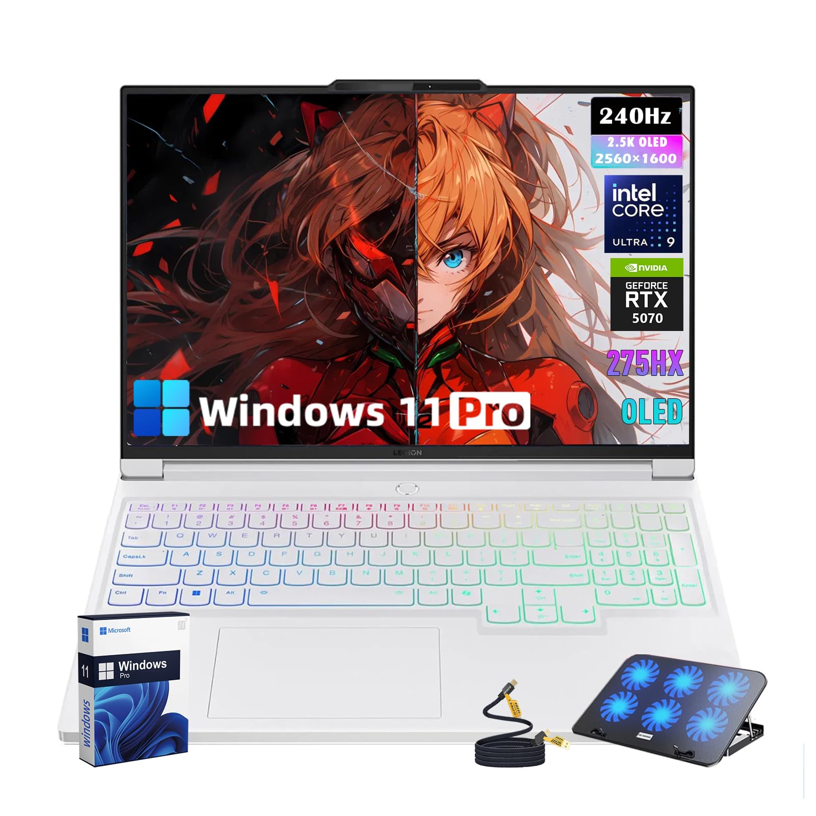 Lenovo Legion 7i Gaming Laptop, 16'' 2.5K OLED 240Hz 500 nits(2560 x 1600), Intel-15 Core Ultra 9 275HX(24 Cores), NVIDIA GeForce RTX 5070, 8GB GDDR7, Wi-Fi 7, 3D Audio, Win11 Pro, 32GB RAM + 1TB SSD