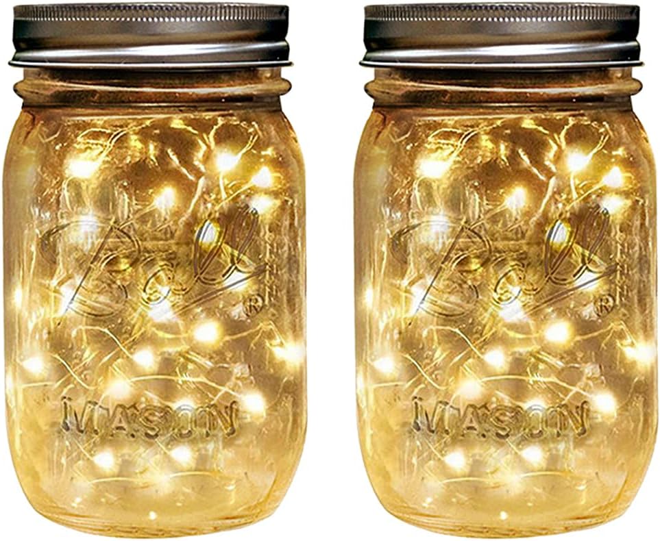 Resszo Solar Mason Jar Lantern Light, Solar Garden Lights IP65