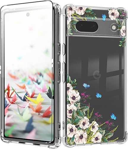 Dcwunk Funda para Google Pixel 8 con protector de pantalla, protección de lente para cámaras, funda protectora suave a prueba de golpes para