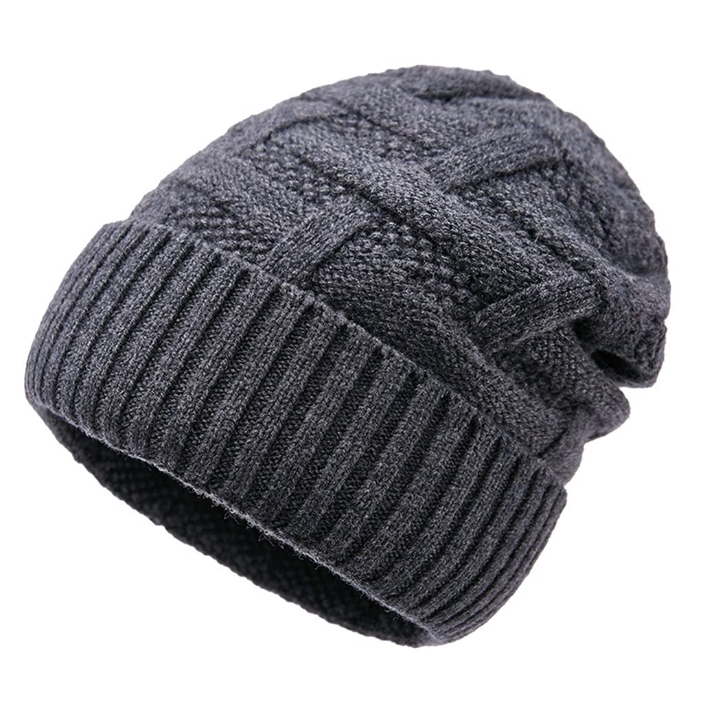 Berretto da Uomo Cappello in Lana Lavorato a Maglia Caldo Comodo Berretto da Uomo Berretto da Uomo Cappello Invernale da Esterno Caldo (Color : A, Size : 56~58CM)