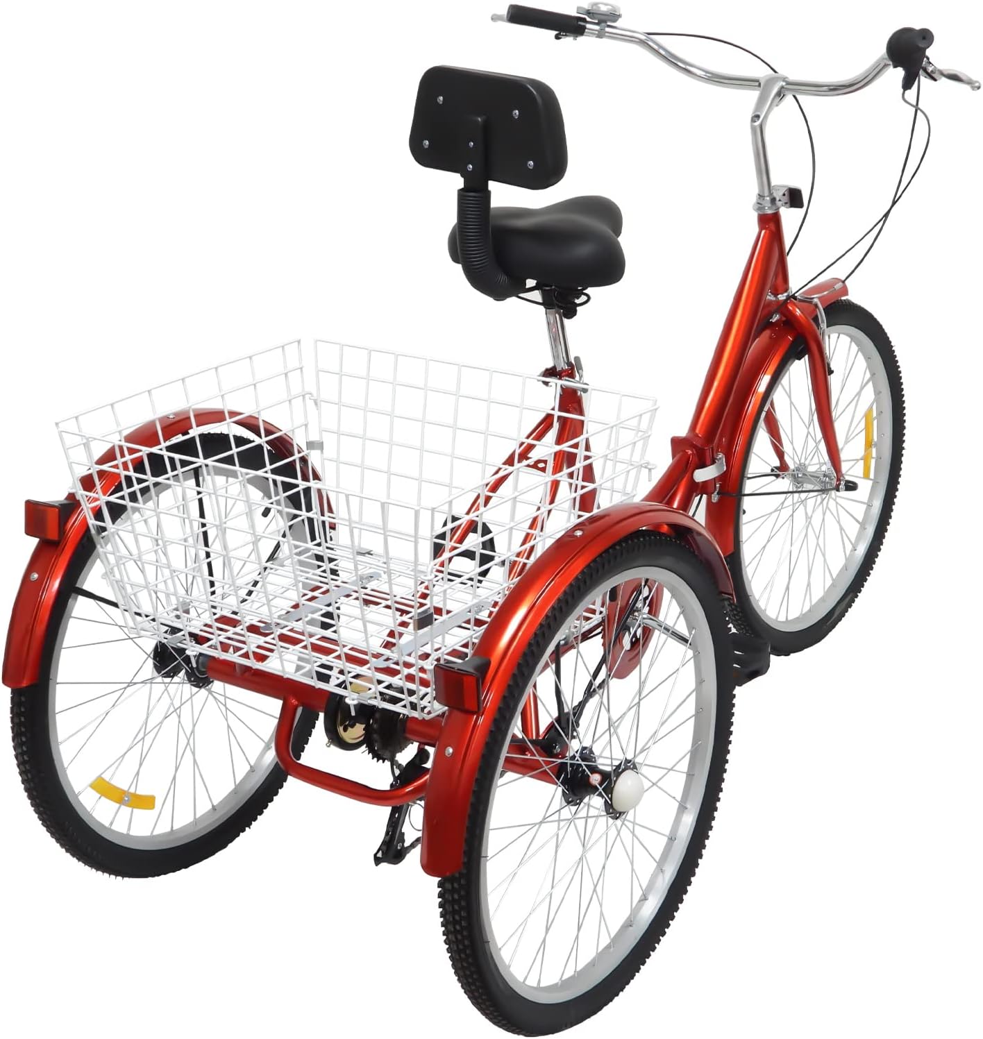 HINOPY 24 Zoll Dreirad Für Erwachsene - 7-Gang Klapprad Mit Einkaufskorb