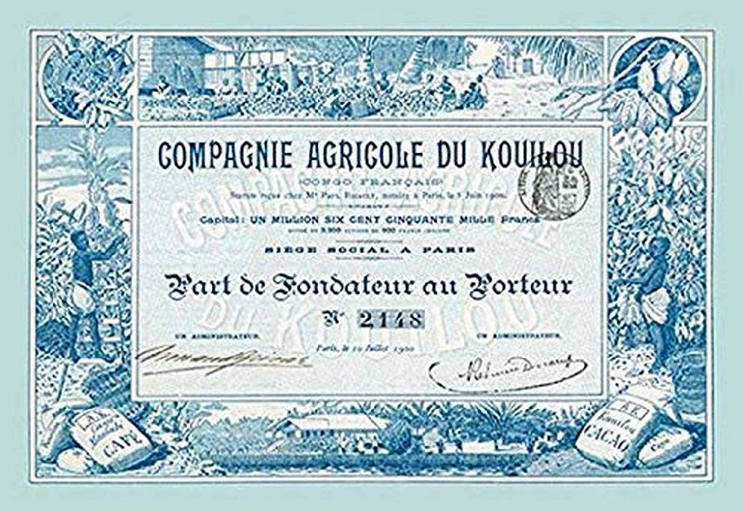 Buyenlarge 0-587-00330-8-C4466 Compagnie Agricole du Kouilou Gallery Wrapped Canvas Print, 44" x 66"