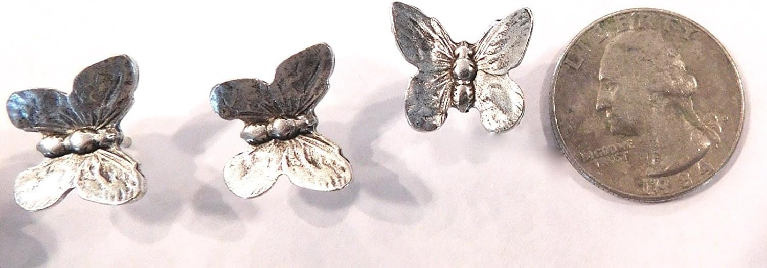 Butterfly Push Pins, All Metal Push Pins, 15pc Set, Antique Gold