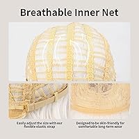 Vista 4 de Onedor Peluca Bob de Cabello Corto y Liso de 10 Pulgadas para Disfraz Cosplay Flapper (1001# - Blanco)