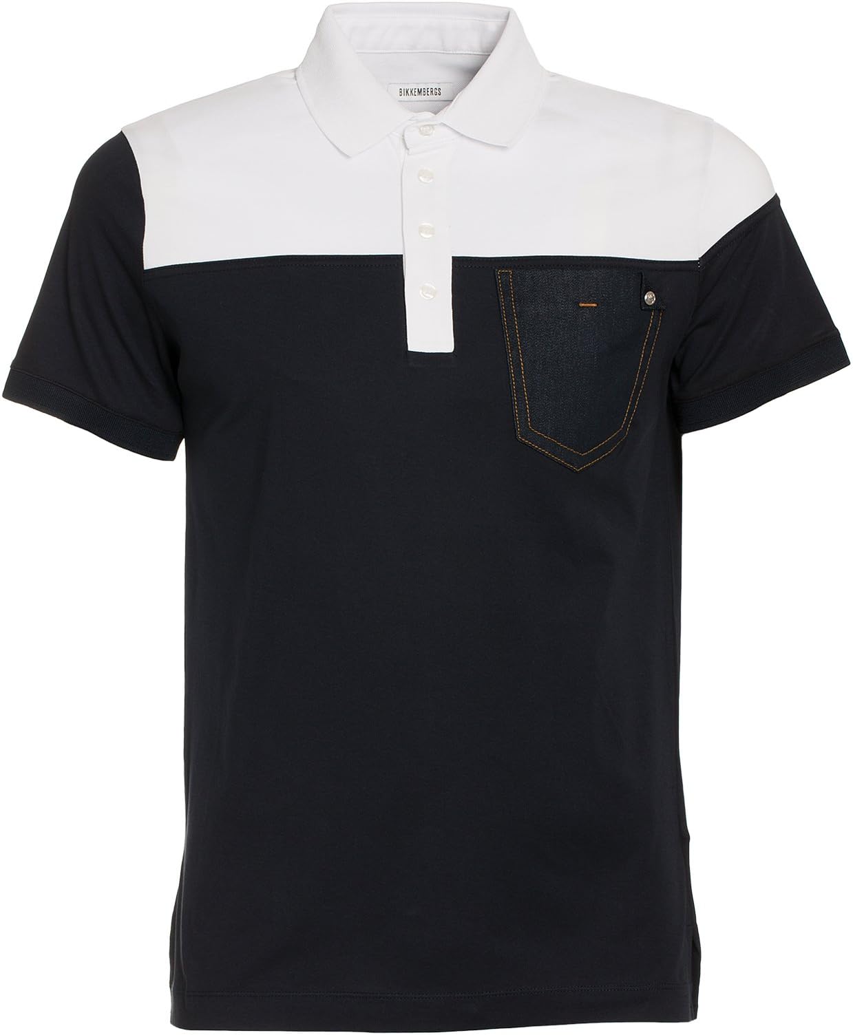 dirk bikkembergs Men's Polo Yellow T-Shirt, Blue (Blue Navy 665), L