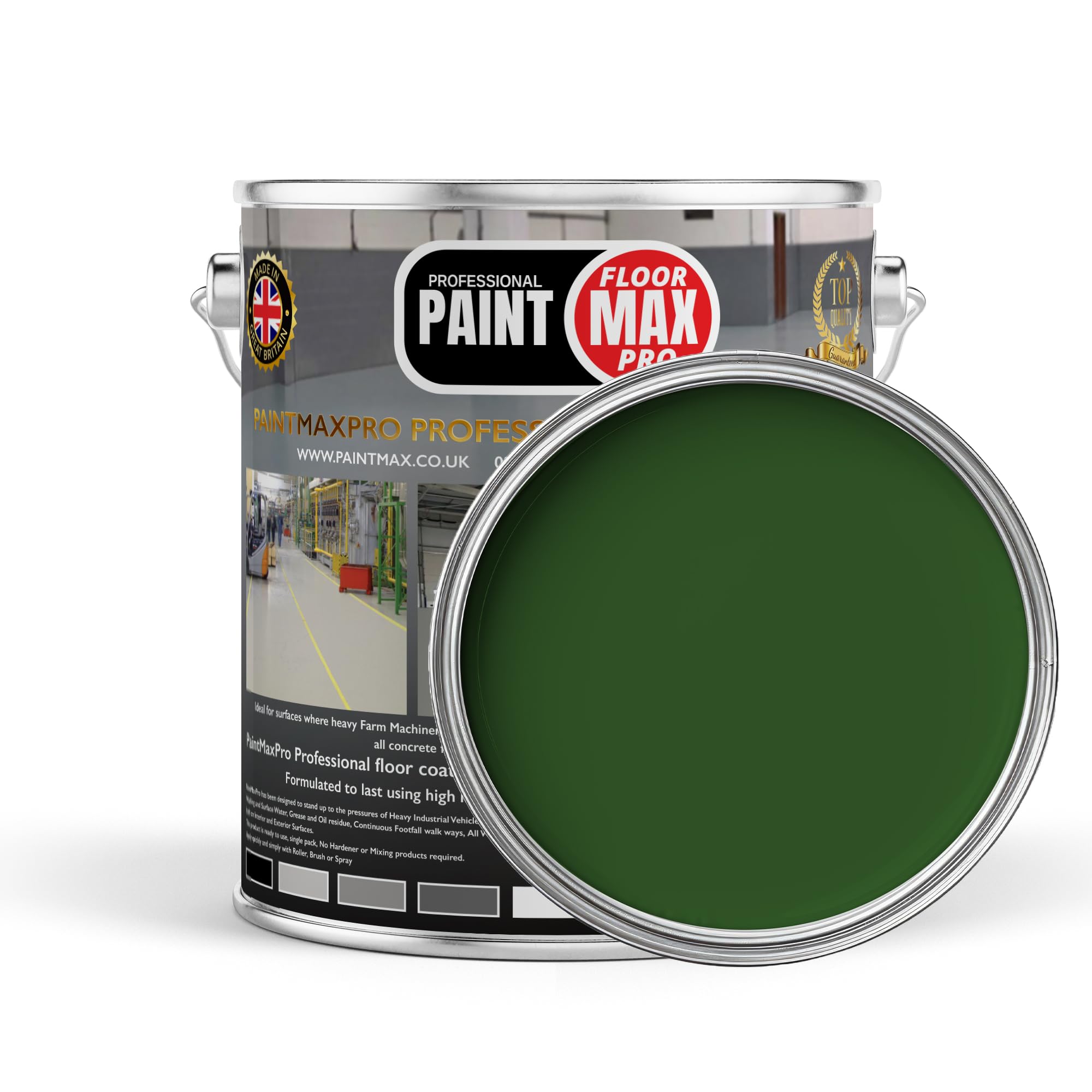 PaintMax Industrial PU350 Polyurethane Concrete Floor Paint Coating (Leaf Green, 10 Litre)