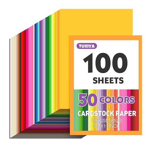 100 Sheets Assorted Colored Cardstock