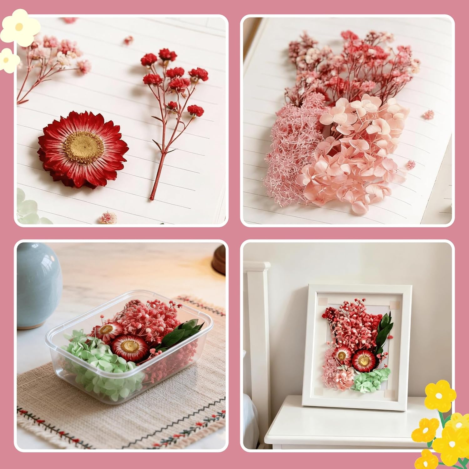 2PCS Dried Flowers Kit, Natural Dried Flowers Kit for DIY Crafts, Scrapbook, Card Making (Style_5_34) - Image 4