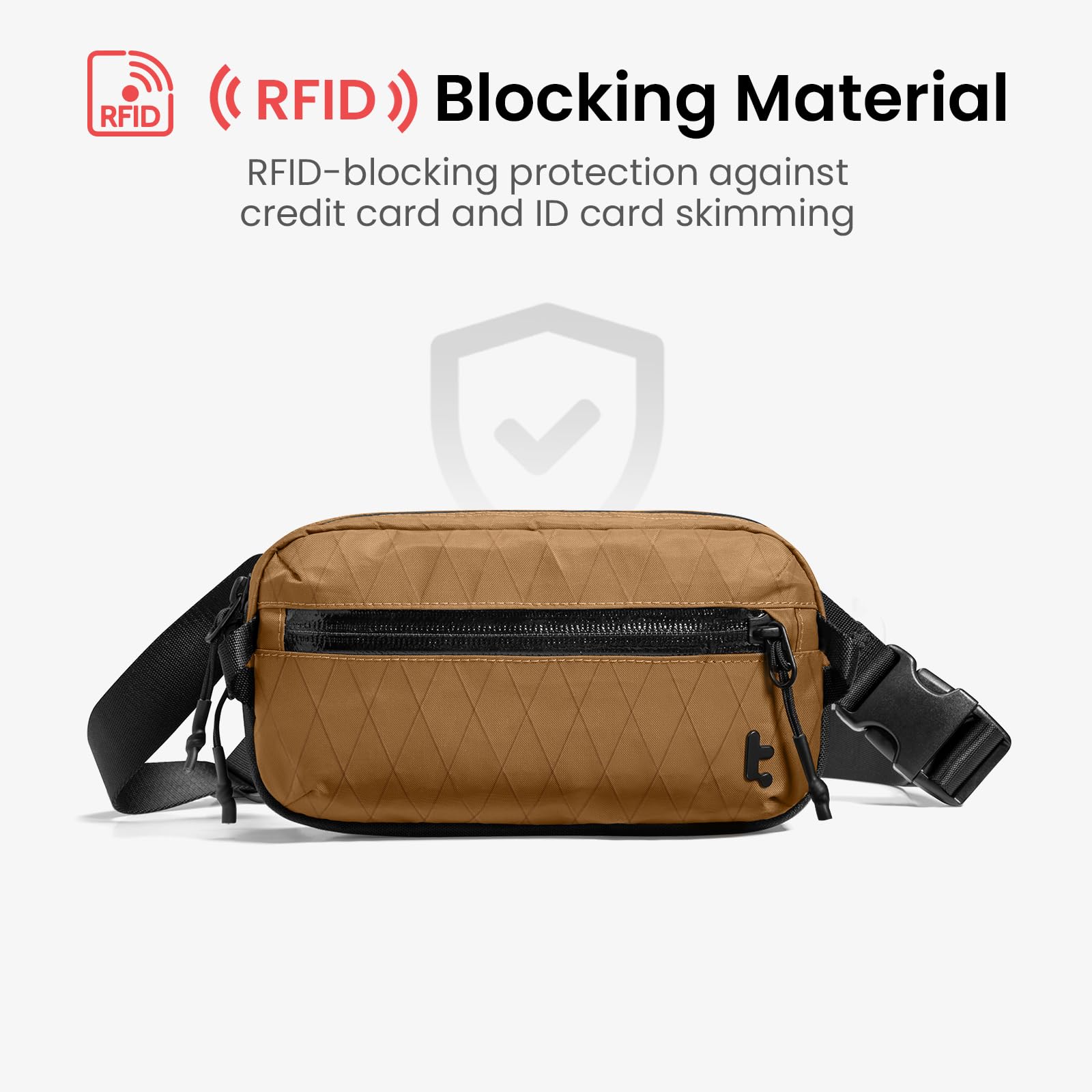 tomtoc 1,5-3,5 litrowa torba na klatkę piersiową z ochroną RFID, torba na klatkę piersiową Sling Bag dla mężczyzn, kobiet, wodoodporna lekka mała torba na ramię na codzienne podróże